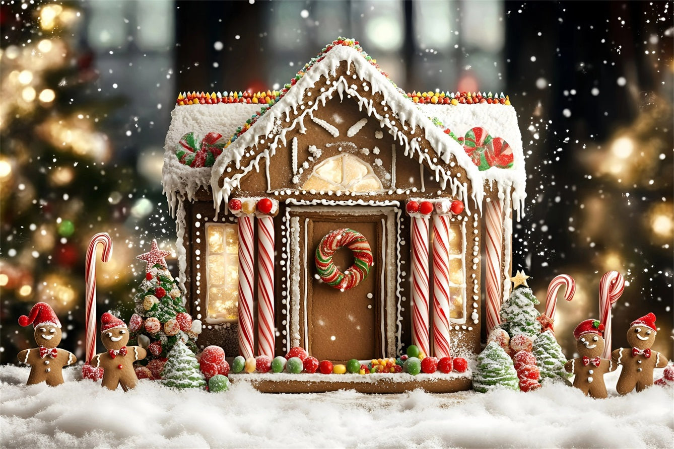 Toile de fond Noël Maison Pain d’Épices Délice Sucre d’Orge GQ58-32