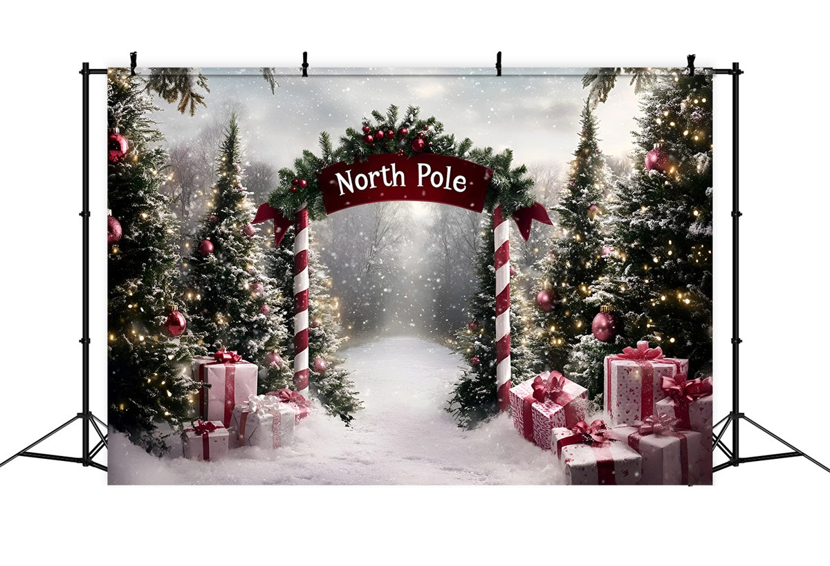 Toile de fond Noël Sentier Sucre d’Orge au Pôle Nord GQ58-51