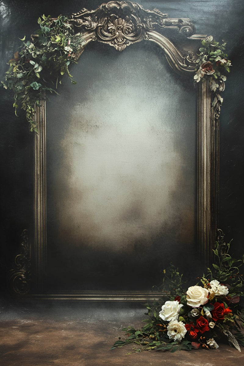 Fond Pour Portrait Photo Cadre Orné Vintage Accents Floraux GQ58-87