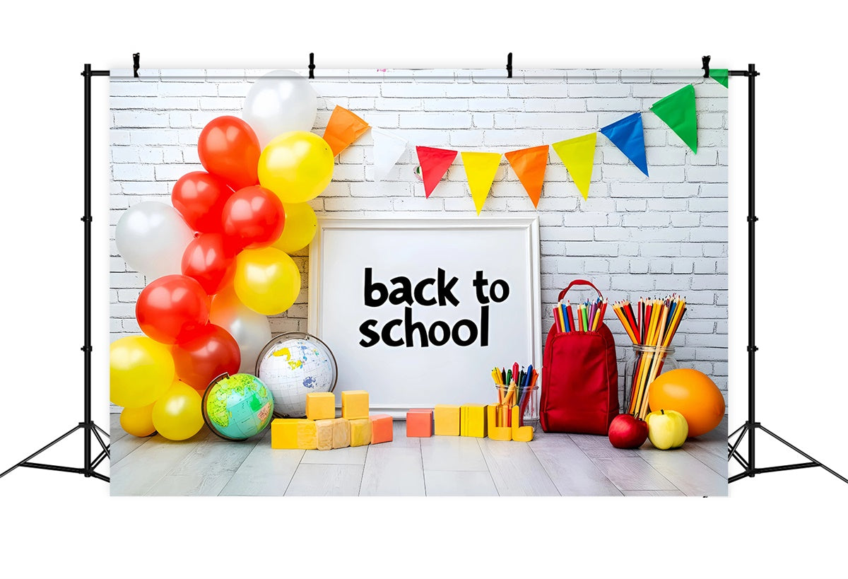 Toile de fond Retour à l’École Fête Crayon Ballon GQ6-124