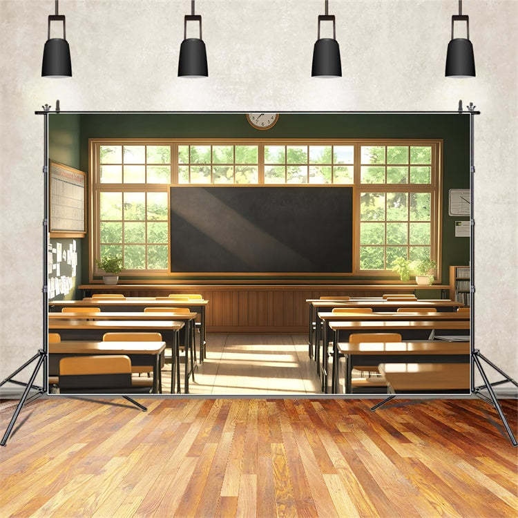 Toile de fond Salle de Classe Étude Matinale Paisible GQ6-135