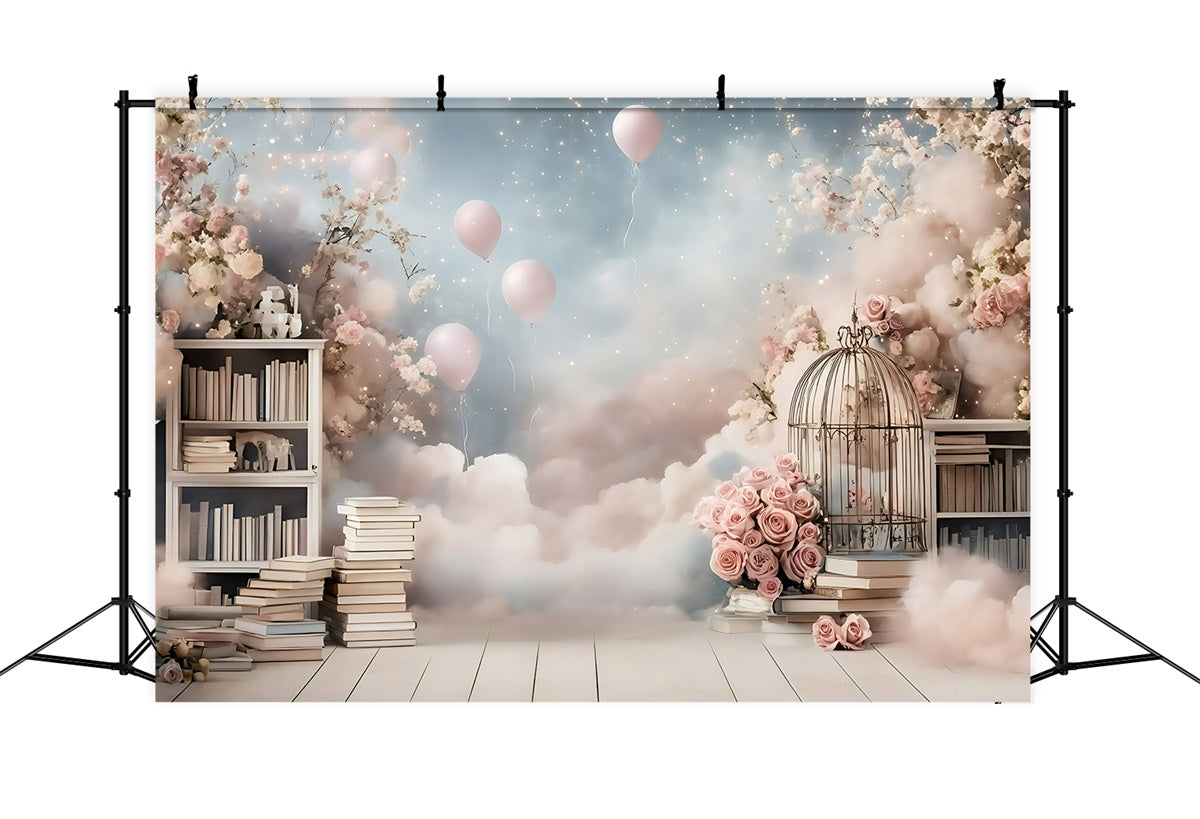 Toile de fond Retour à l’École Bibliothèque de Rêve Rose GQ6-136