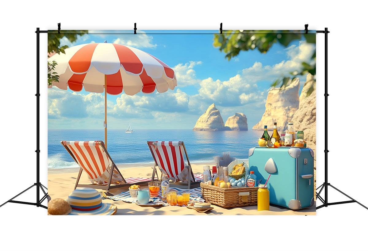Toile de fond Photo Été Vacances Parasol Plage GQ6-15