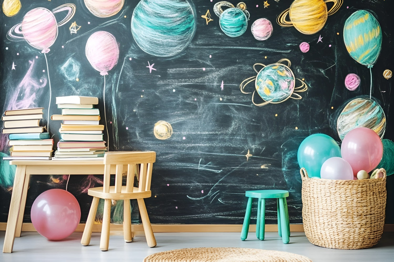 Toile de fond Tableau Étude Spatiale Amusante GQ6-153