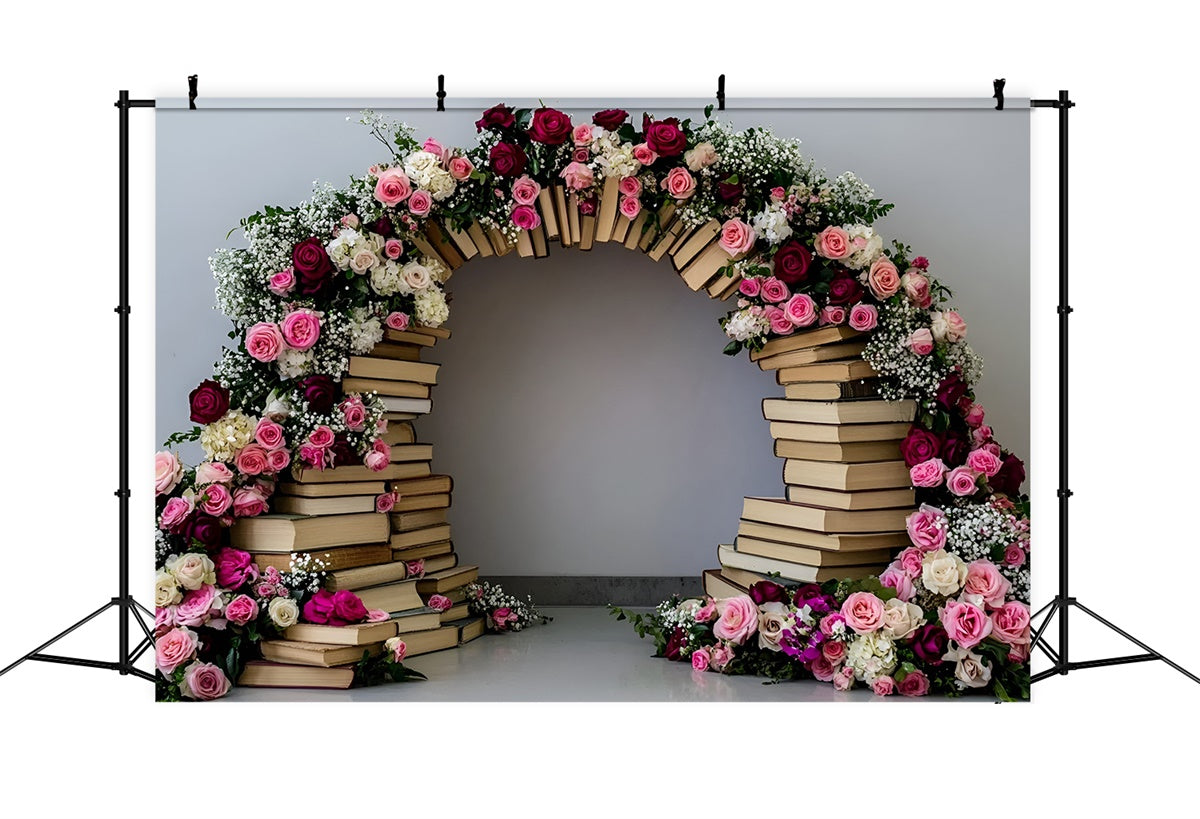 Toile de fond Retour à l’École Arche Fleurie de Livres GQ6-155