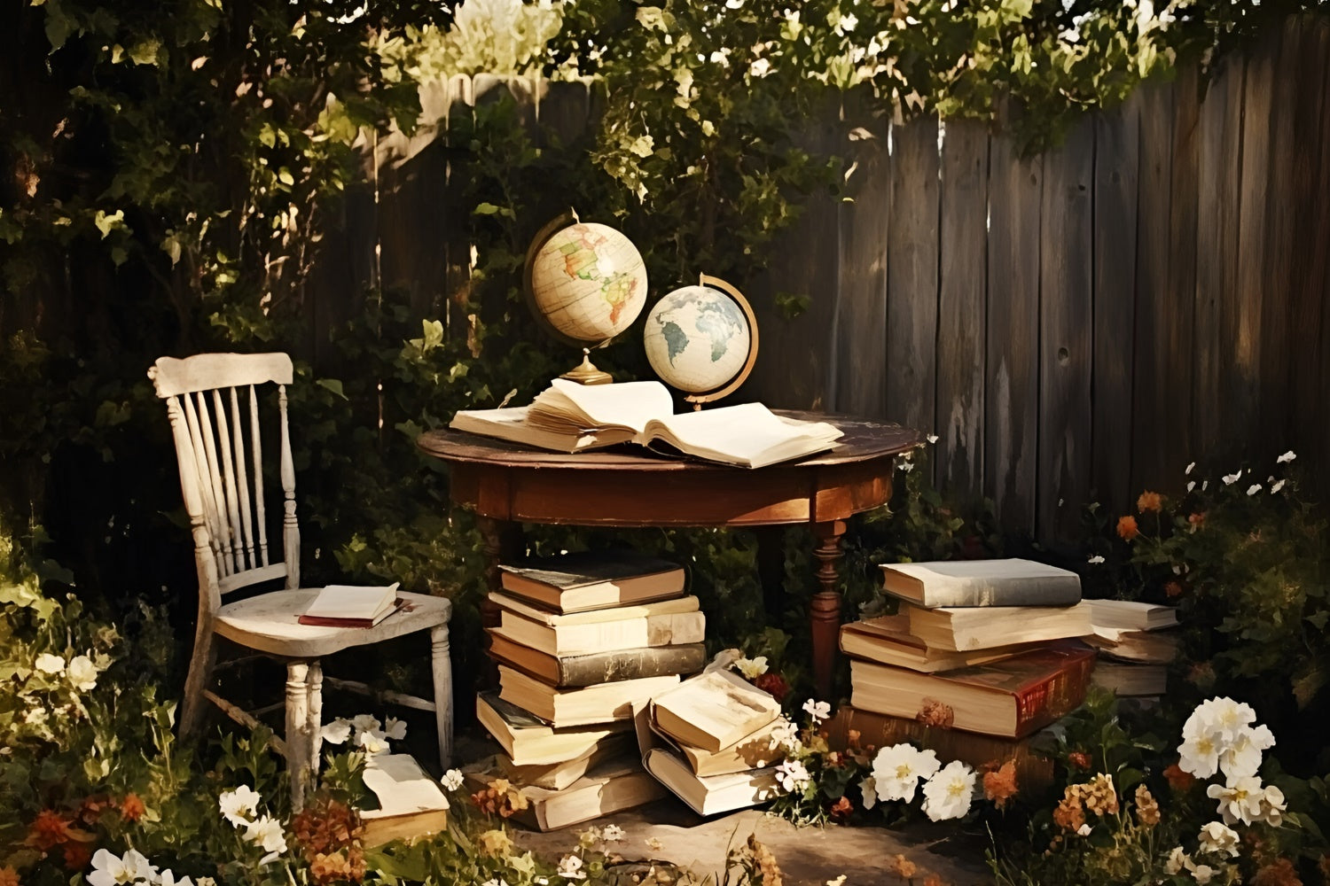 Toile de fond Retour à l’École Globe Étude Jardin GQ6-172
