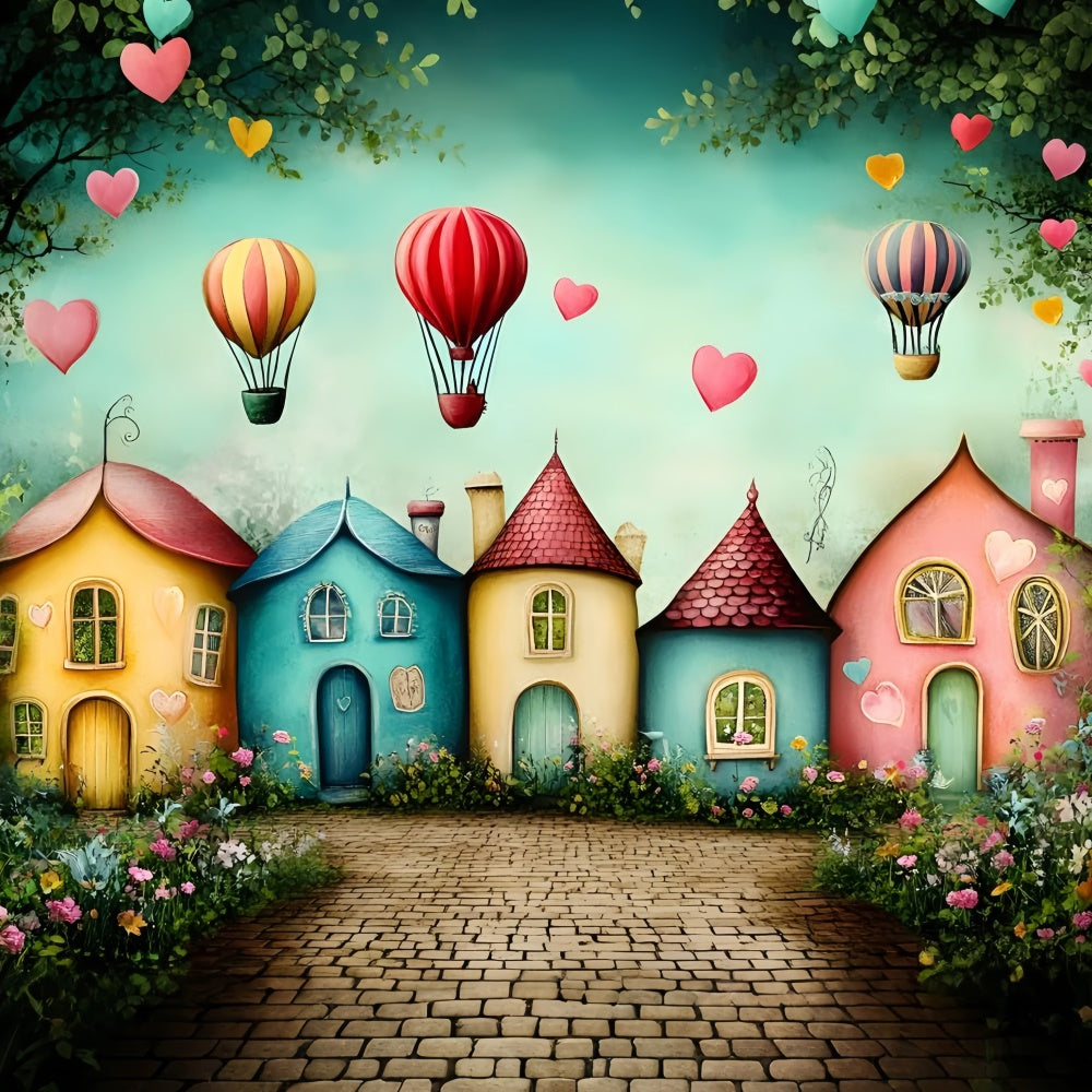 Toile de fond Retour à l’École Village Fantaisiste en Ballons GQ6-176