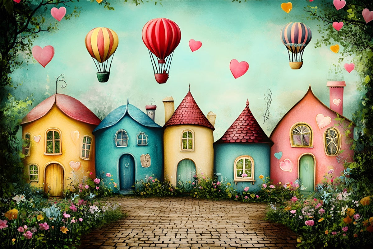 Toile de fond Retour à l’École Village Fantaisiste en Ballons GQ6-176