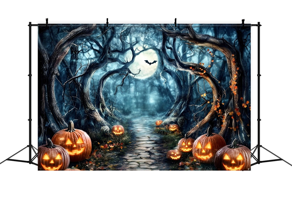 Toile de fond Halloween Sentier Citrouille au Clair de Lune GQ6-182
