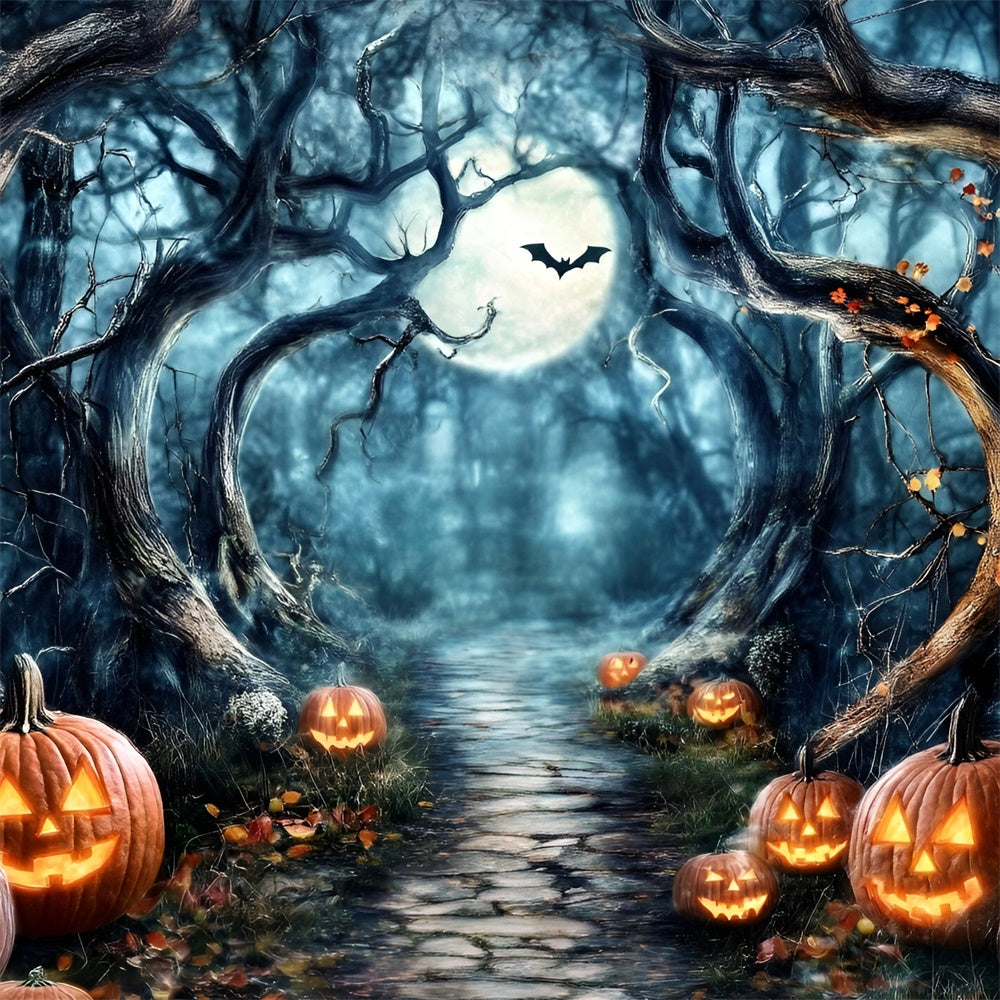 Toile de fond Halloween Sentier Citrouille au Clair de Lune GQ6-182