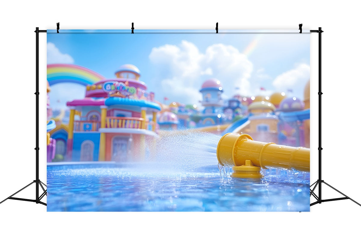 Toile de fond Photo Été Splash Arc-en-Ciel Parc Aquatique GQ6-19