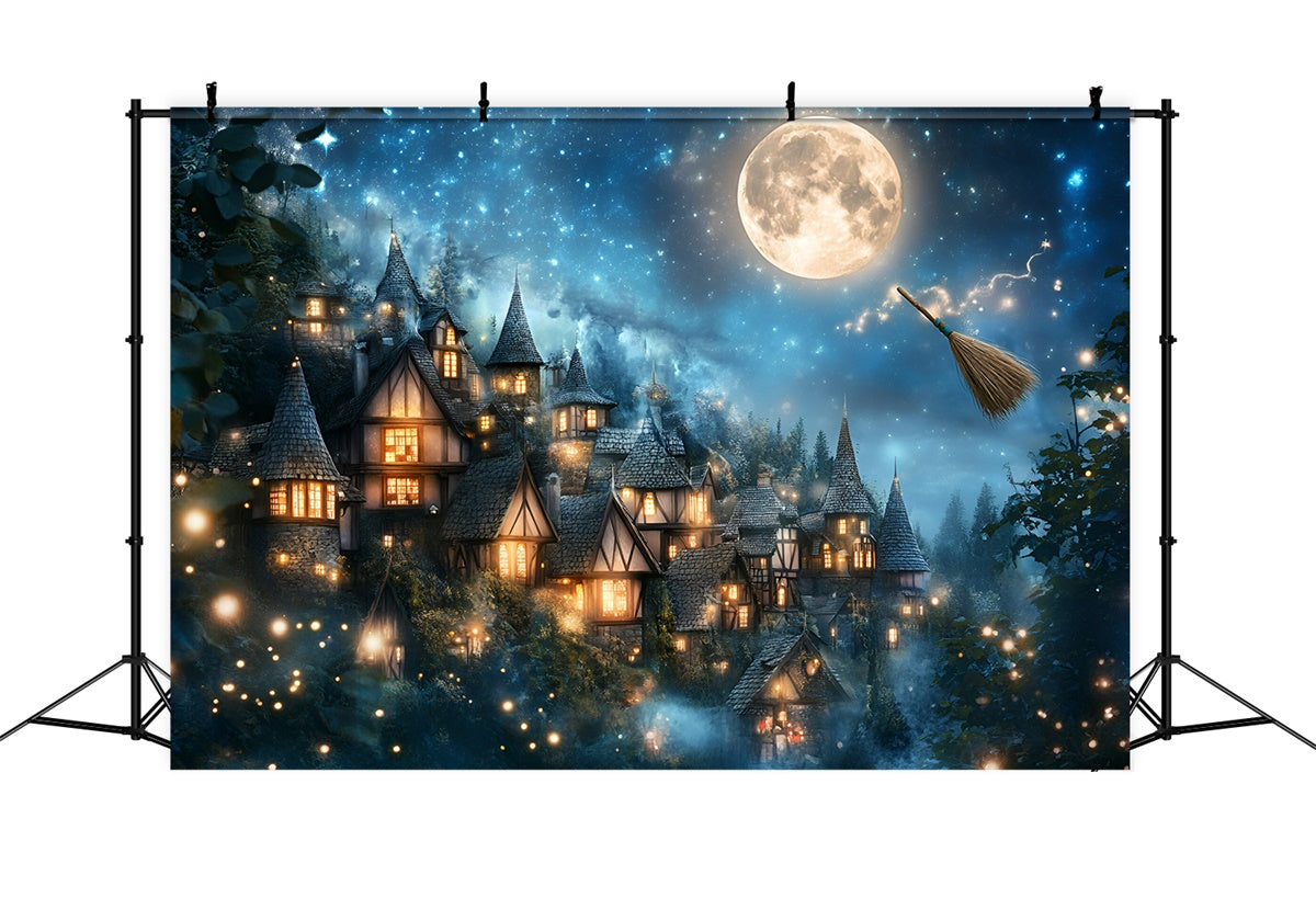 Toile de fond Halloween Village Magique Crépusculaire GQ6-196