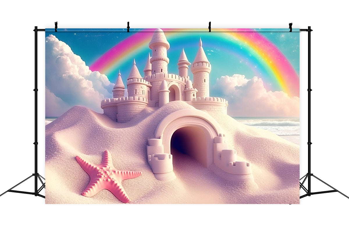 Toile de fond Été Forteresse de Rêve Plage Arc-en-Ciel GQ6-21