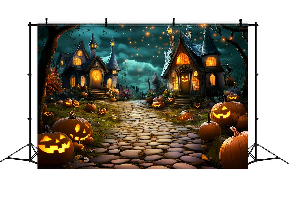 Toile de fond Halloween Village Hanté Lumineux GQ6-213