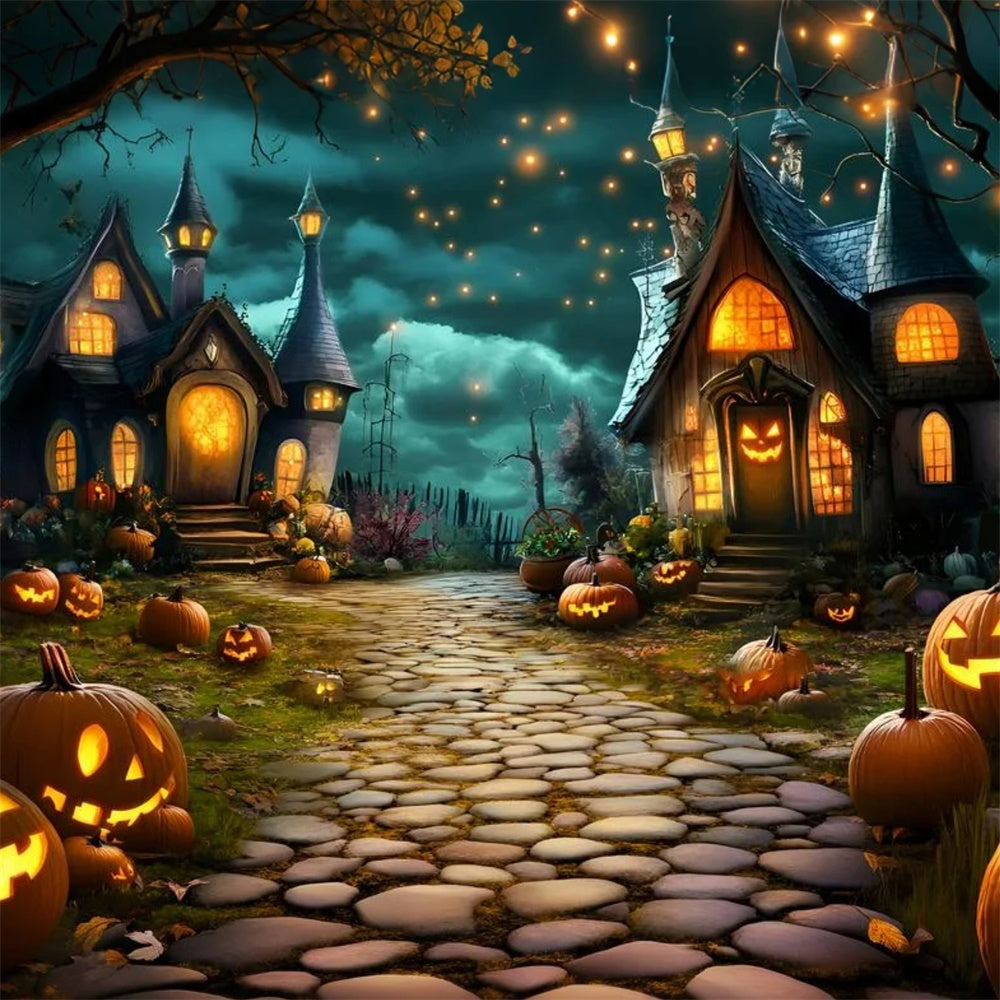 Toile de fond Halloween Village Hanté Lumineux GQ6-213