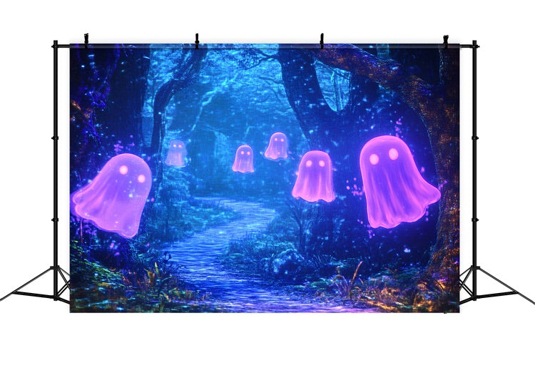 Toile de fond Halloween Forêt Fantôme Sentier Mystique GQ6-216
