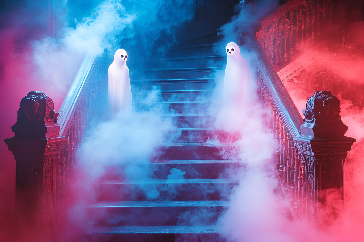 Toile de fond Halloween Escalier Hanté Spectre GQ6-220