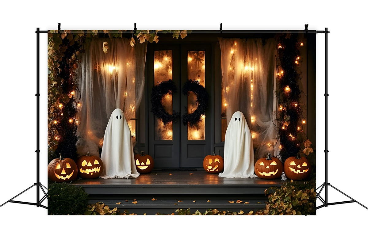 Toile de fond Halloween Porche Fantomatique Lanterne GQ6-230
