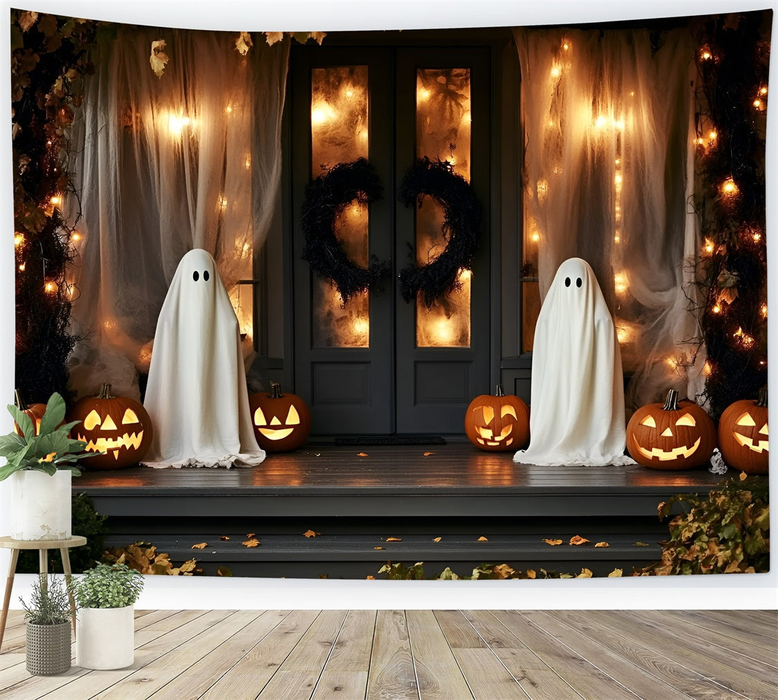 Toile de fond Halloween Porche Fantomatique Lanterne GQ6-230