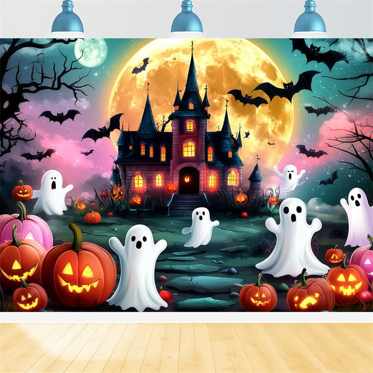 Toile de fond Halloween Défilé Fantôme Château Hanté GQ6-233