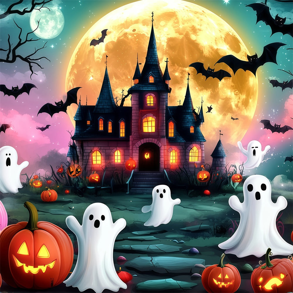 Toile de fond Halloween Défilé Fantôme Château Hanté GQ6-233
