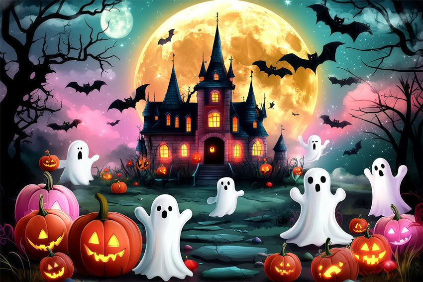 Toile de fond Halloween Défilé Fantôme Château Hanté GQ6-233