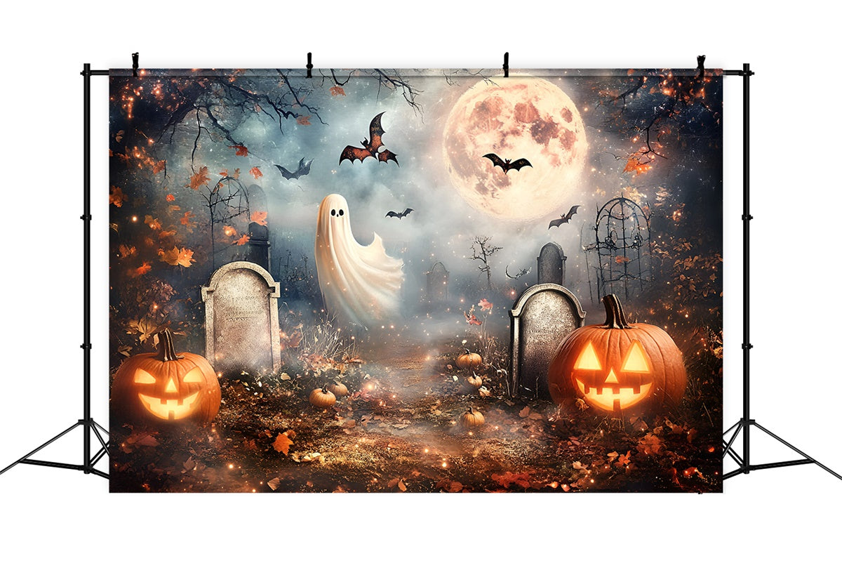 Toile de fond Halloween Pleine Lune Esprits Tombe GQ6-235