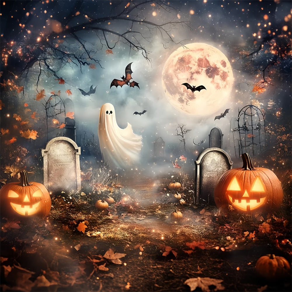 Toile de fond Halloween Pleine Lune Esprits Tombe GQ6-235