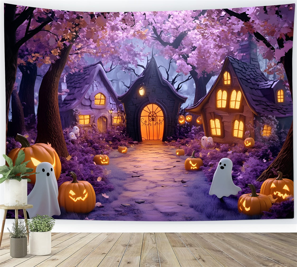 Toile de fond Halloween Village Fantôme Enchanté GQ6-241