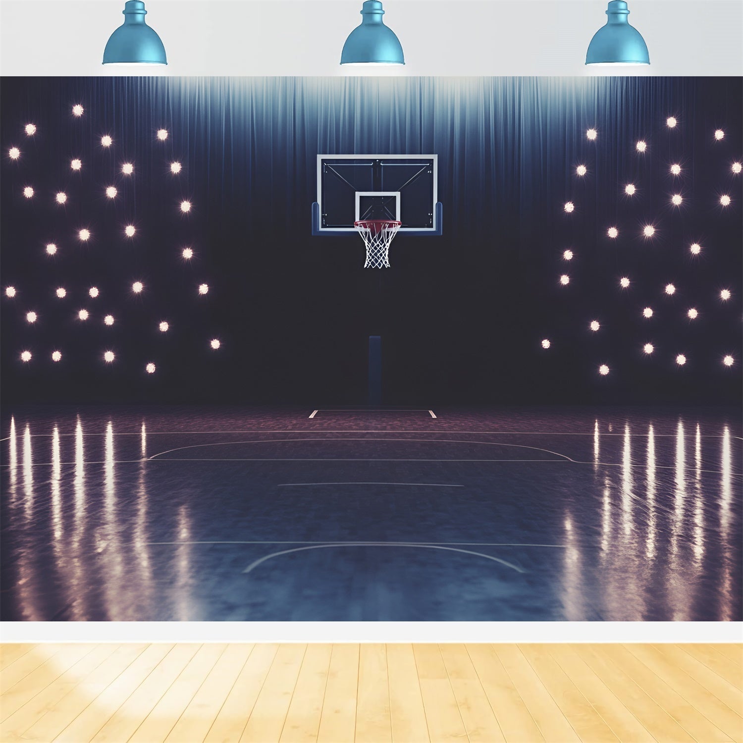 Toile de fond Basketball Terrain Central Lumineux GQ6-260