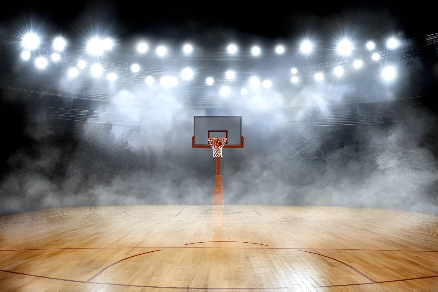 Toile de fond Basketball Arène Silencieuse Brume GQ6-269