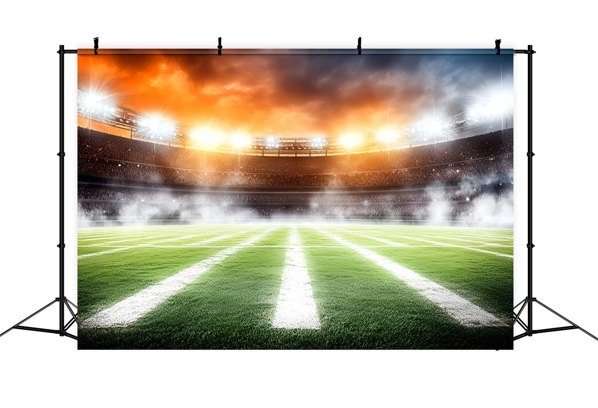 Toile de fond Football Stade Fumée Éclairée GQ6-284