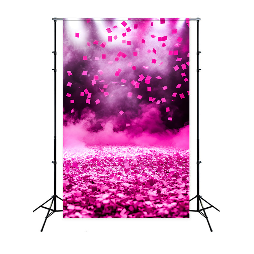 Toile de fond Sport Projecteurs Confettis Roses GQ6-288