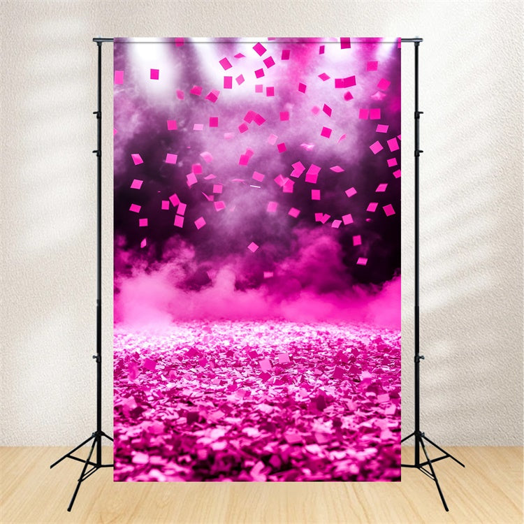 Toile de fond Sport Projecteurs Confettis Roses GQ6-288