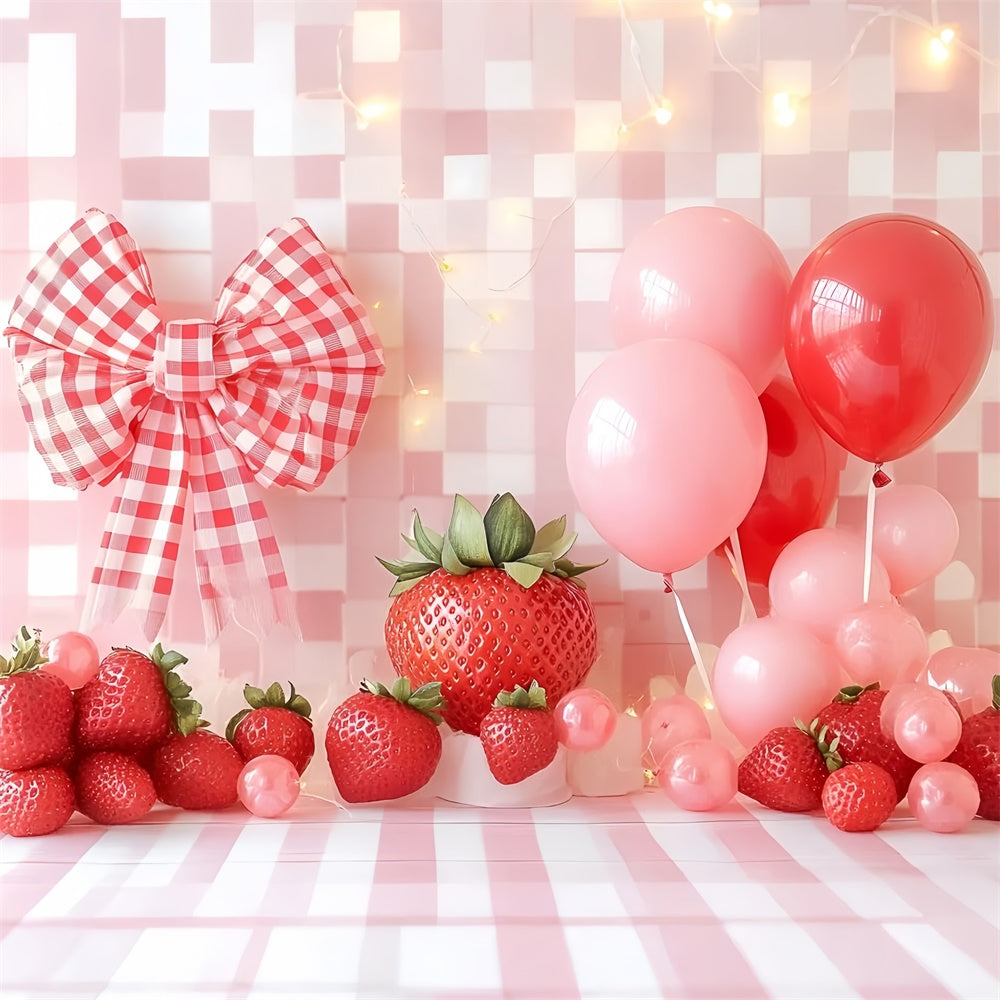 Toile de fond Photo Anniversaire Bébé Nœud Sucré aux Baies GQ6-305