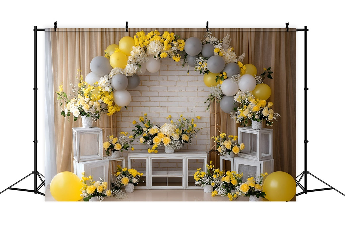Toile de fond Photo Gâteau Smash Éclat Rustique Fleuri GQ6-317