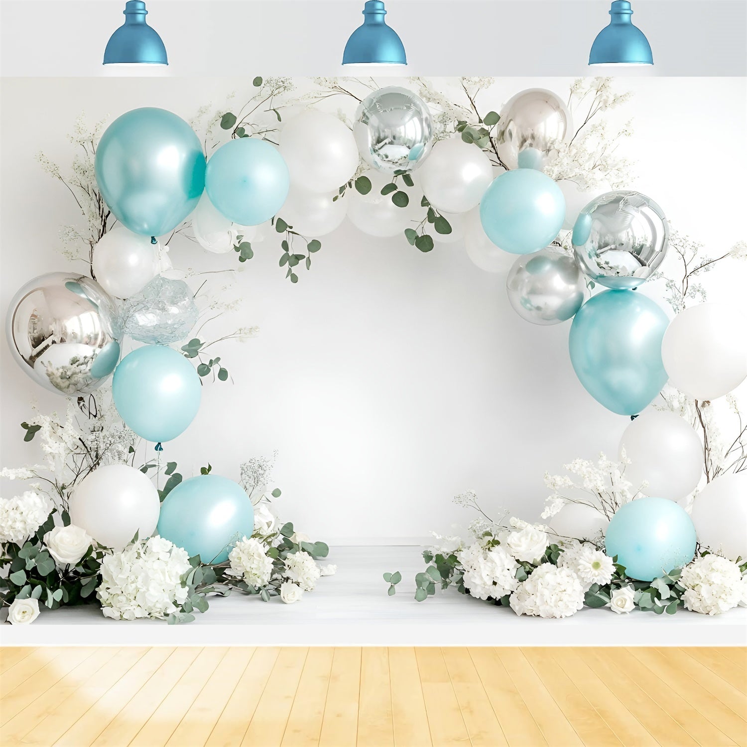 Toile de fond Photo Anniversaire Bébé Arche Élégante de Ballons GQ6-318