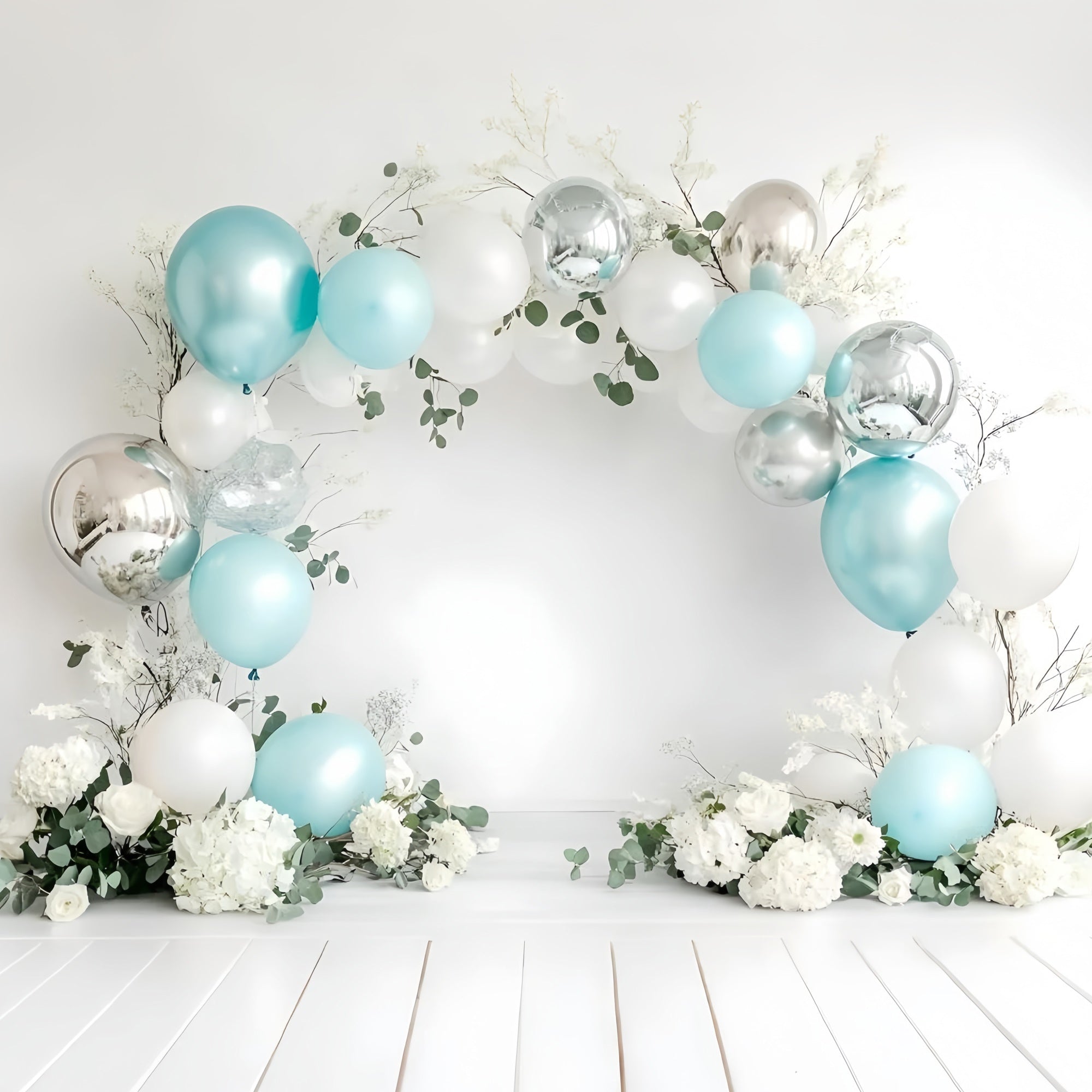 Toile de fond Photo Anniversaire Bébé Arche Élégante de Ballons GQ6-318