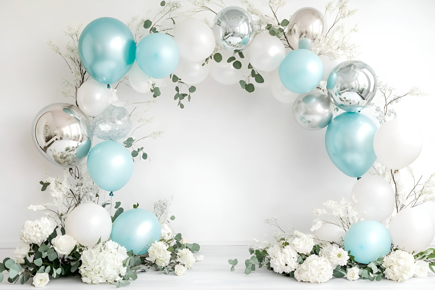 Toile de fond Photo Anniversaire Bébé Arche Élégante de Ballons GQ6-318