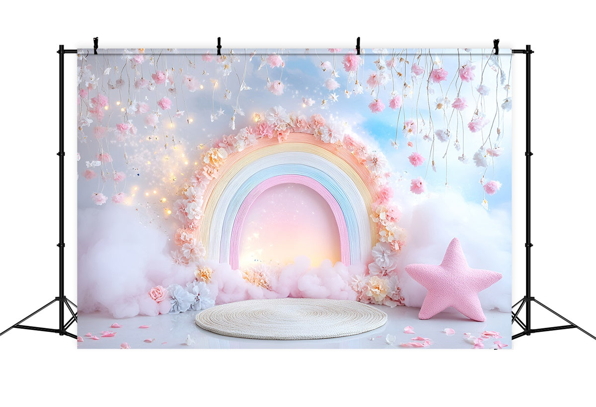 Toile de fond Photo Anniversaire Bébé Jardin Arc-en-Ciel Rêveur GQ6-328