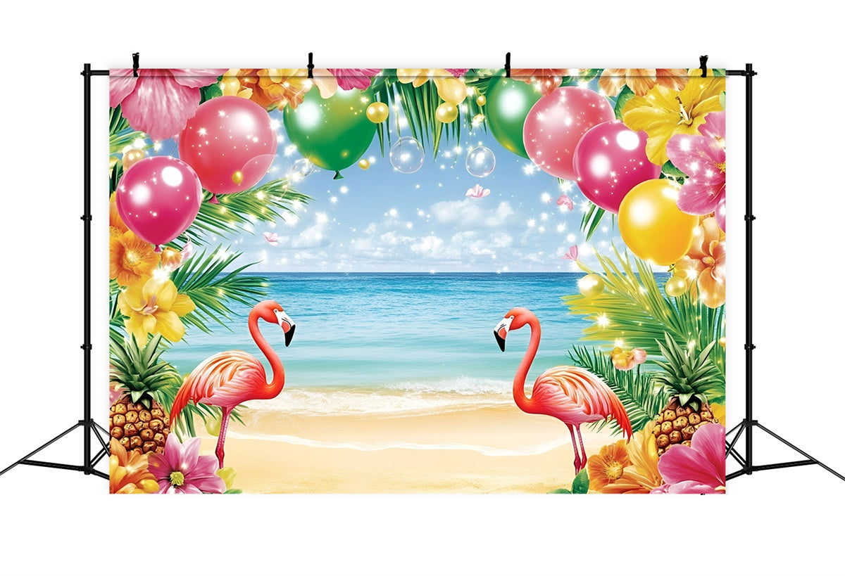 Toile de fond Photo Été Flamant Tropical Joyeux GQ6-36
