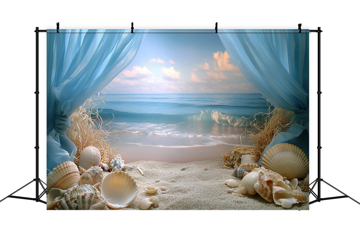 Toile de fond Été Plage Rêve Coquillage Rivage GQ6-47