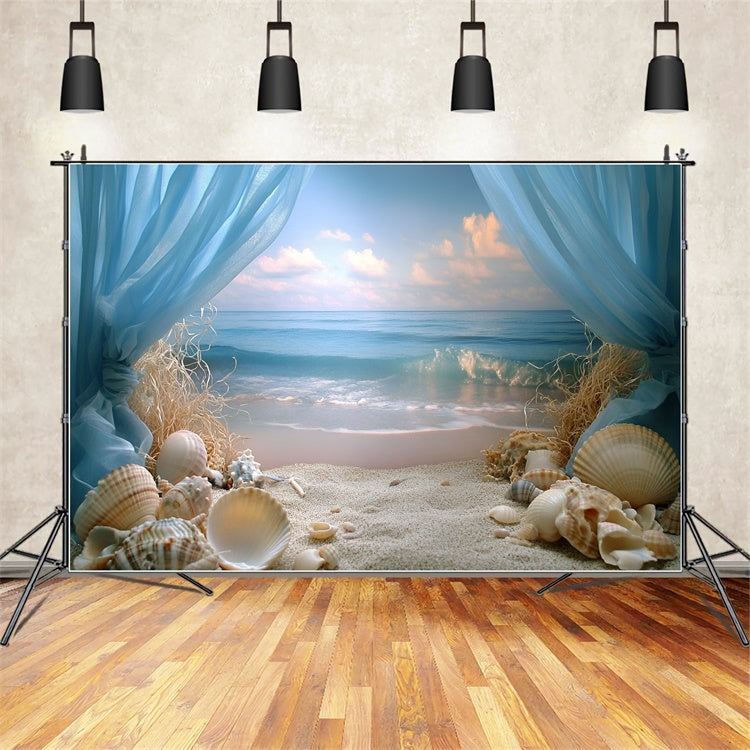 Toile de fond Été Plage Rêve Coquillage Rivage GQ6-47