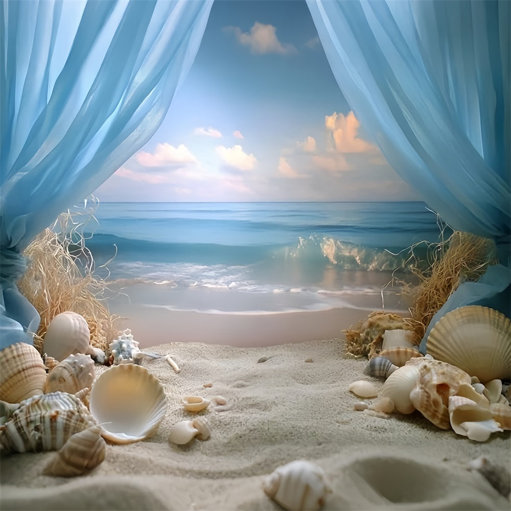 Toile de fond Été Plage Rêve Coquillage Rivage GQ6-47
