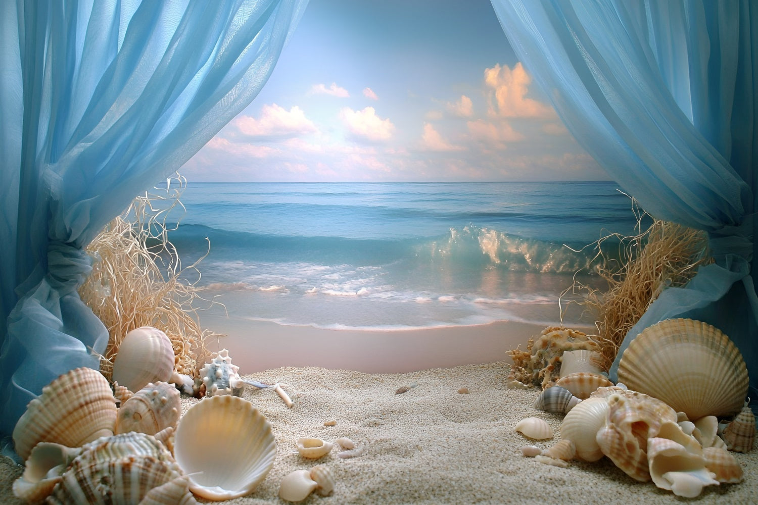 Toile de fond Été Plage Rêve Coquillage Rivage GQ6-47