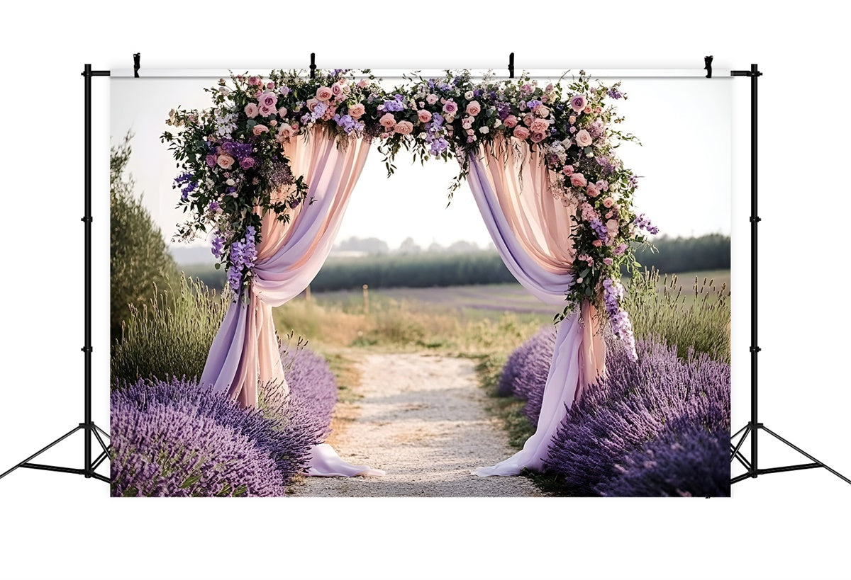 Toile de fond Photo Lavande Arche Romantique Mariage Été GQ6-51