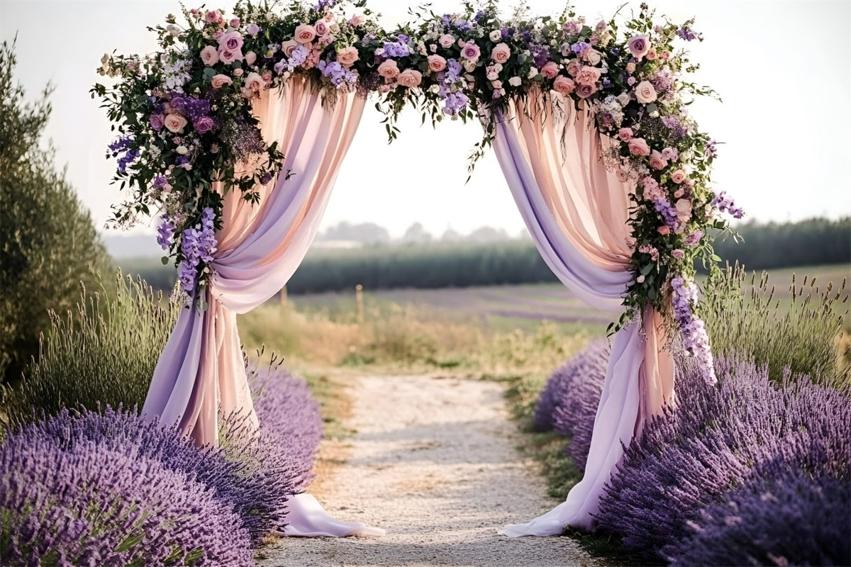 Toile de fond Photo Lavande Arche Romantique Mariage Été GQ6-51