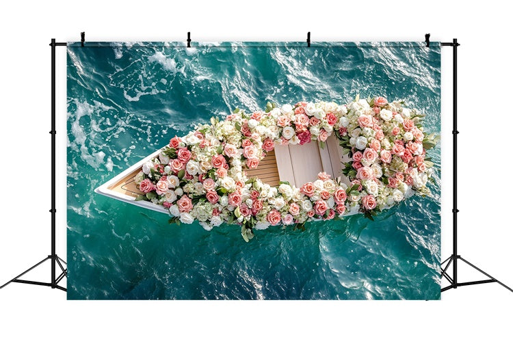 Toile de fond Été Bateau de Rêve Floral Flottant GQ6-52