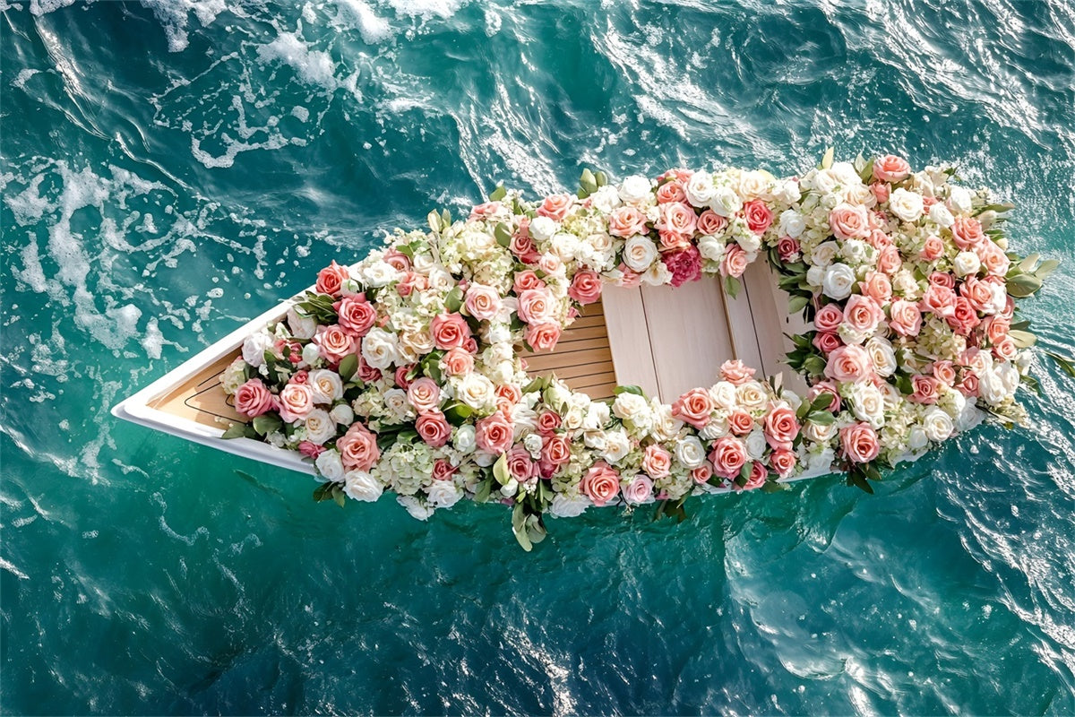 Toile de fond Été Bateau de Rêve Floral Flottant GQ6-52