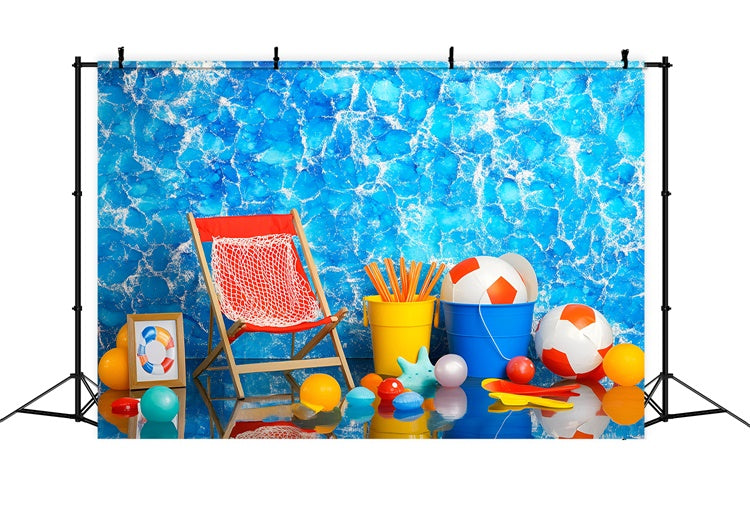 Toile de fond Été Ambiance Jouets Bord de Mer GQ6-55